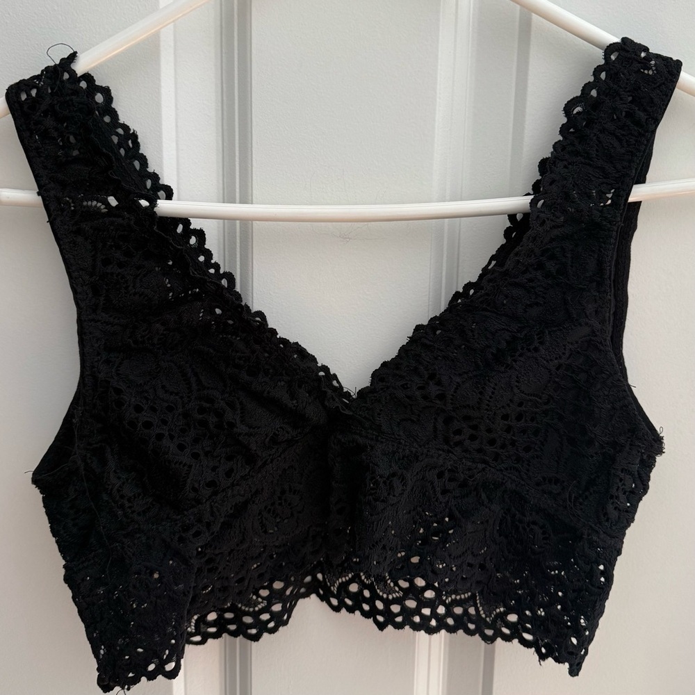 Poof! | Black Crochet Bralette | Fits Medium/Large - Picture 2 of 5